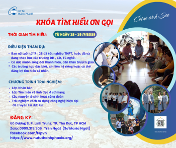 Thông báo Tìm hiểu ơn gọi Dòng NỮ TỬ THÁNH PHAOLÔ