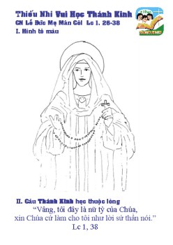 Thiếu Nhi VHTK Lễ Mân Côi - Hình tô màu