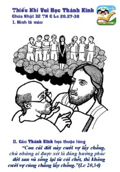 Thiếu Nhi Vui Học Thánh Kinh CN 32 TN C - Hình tô màu