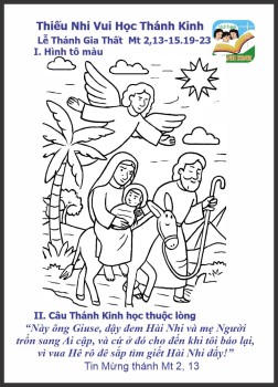 Thiếu Nhi VHTK-Lễ Thánh Gia Thất-Hình tô màu