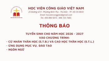 Thông Báo Tuyển Sinh Chương Trình Thần Học Mục Vụ 2026