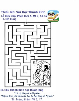 VHTK Mê Cung Lễ Chúa Giê-su Chịu Phép Rửa