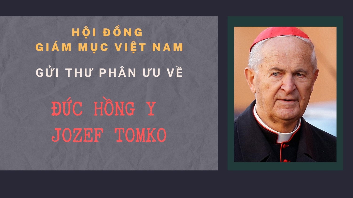 HĐGMVN phân ưu về ĐHY Jozef Tomko