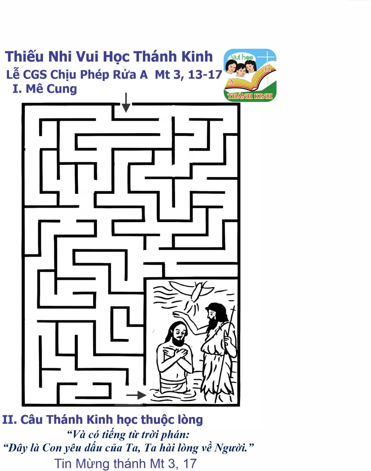 VHTK Mê Cung Lễ Chúa Giê-su Chịu Phép Rửa