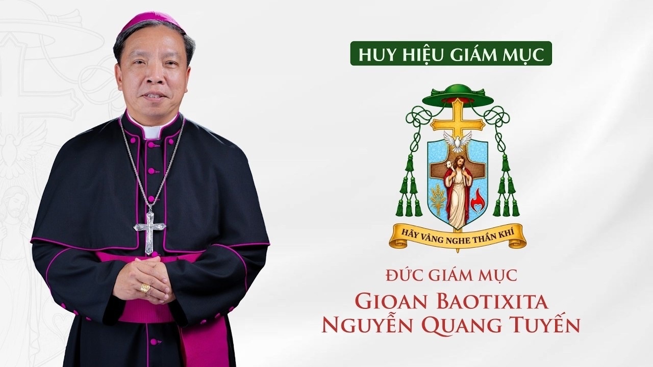 Huy hiệu Giám mục của ĐGM JB Nguyễn Quang Tuyến.